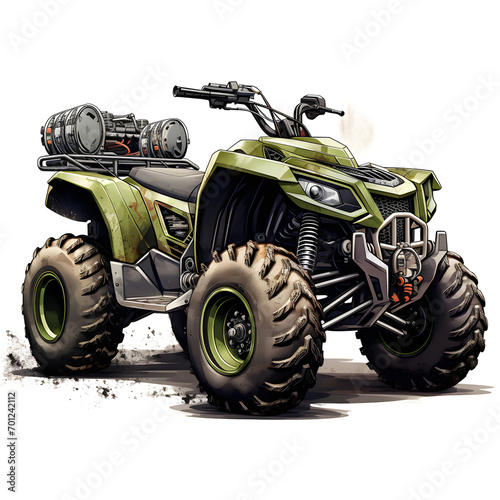 Jungle Rider: Green and Black Electric Mini Quad with Gear Storage