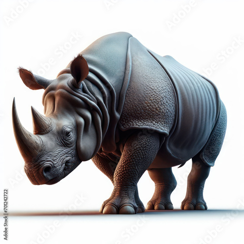 Sumatran rhinoceros, rhino, rinoceronte de sumatra, isolated White background