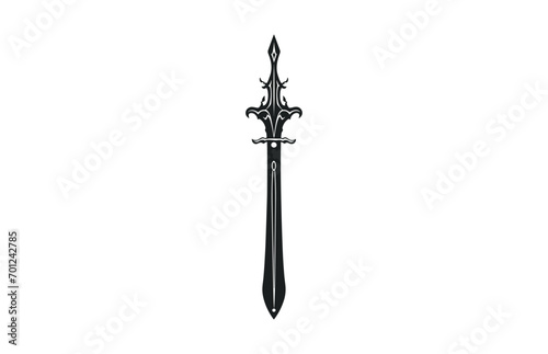 A Medieval Sword Silhouette Vector isolated on a white background