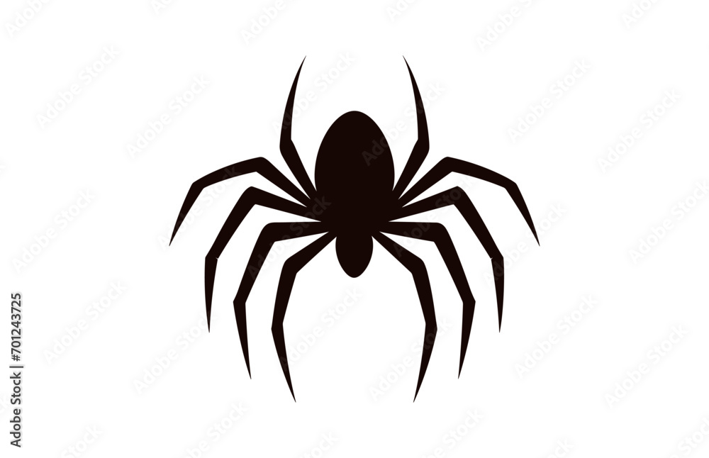 A Spider vector black silhouette isolated on a white background