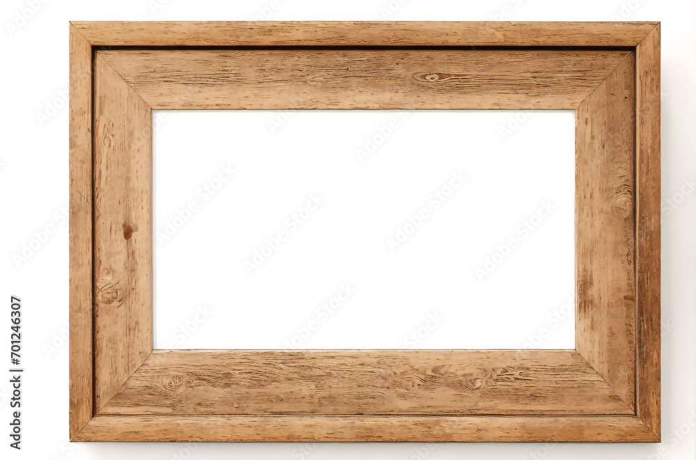 Holzrahmen lehnt auf weißem Boden im Innenmodell. Vorlage eines an einer Wand gerahmten Bildes 3D-Rendering Holzrahmen lehnt auf weißem Boden im Innenmodell. Vorlage eines an einer Wand gerahmten Bildes 3D-Rendering