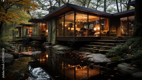 house in the woods.