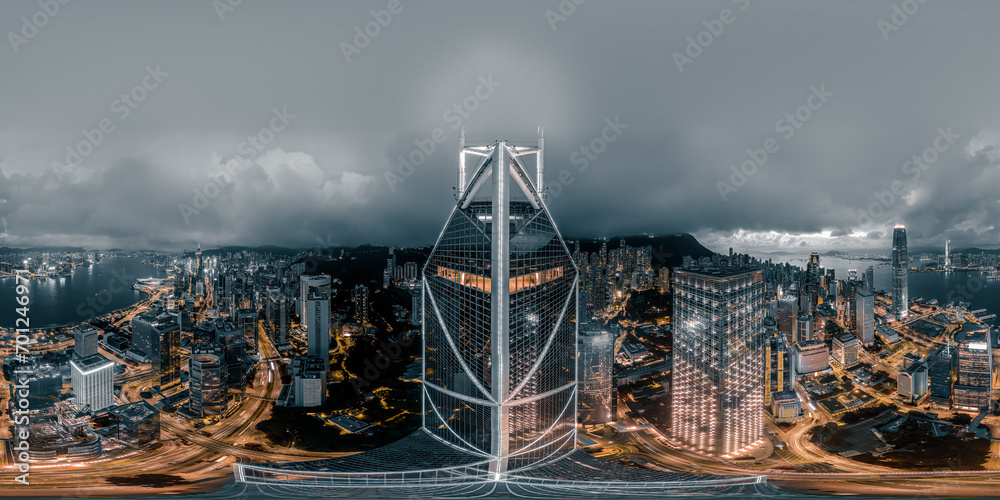 Fototapeta premium Aerial view of Hong Kong central business district