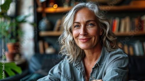 Wallpaper Mural Smiling Woman on Sofa Torontodigital.ca