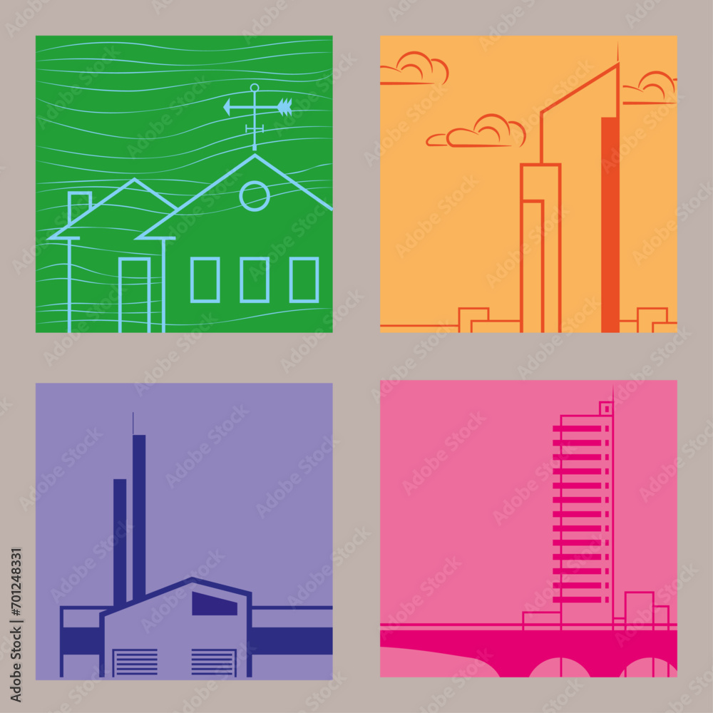 Obraz premium building icons set