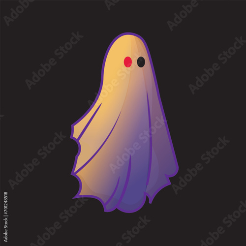 Vector cute ghost, chibi t-shirt