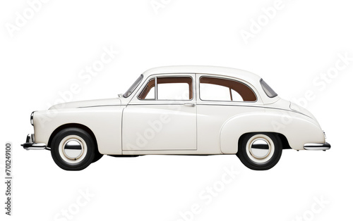 Timeless Pearl White Car isolated on transparent background