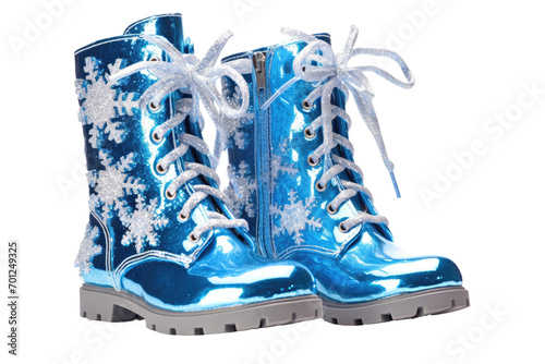 Snowflake Sparkle Boots Isolated On Transparent Background