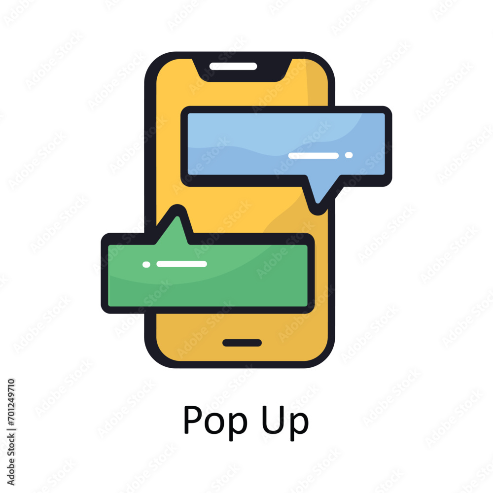 Pop up vector Filled outline doodle Design illustration. Symbol on White background EPS 10 File Pop up vector Filled outline doodle Design illustration. Symbol on White background EPS 10 File