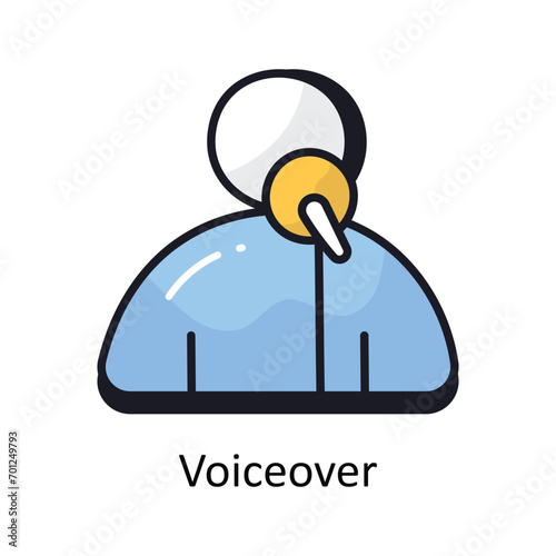 Voiceover vector Filled outline doodle Design illustration. Symbol on White background EPS 10 File 
