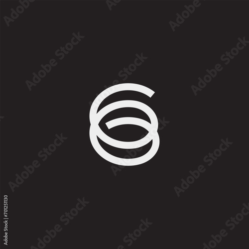 Double G Letter Interwined Spiral Logo Design Vector photo