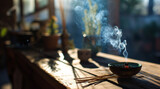  An Incense Aroma: Stick Of Incense With A Trail Of Smoke