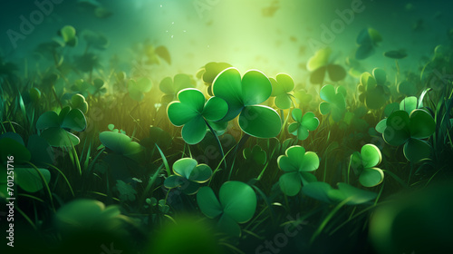 Happy St Patricks Day Background Holiday Illustration. Green Saint Patrick Generative AI design