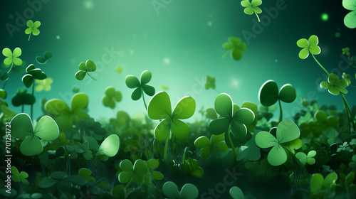 Happy St Patricks Day Background Holiday Illustration. Green Saint Patrick Generative AI design