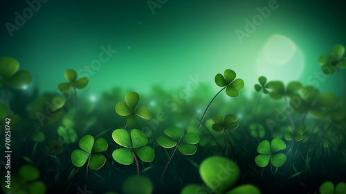 Happy St Patricks Day Background Holiday Illustration. Green Saint Patrick Generative AI design photo