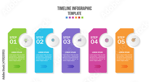 infographics banners template with 5 options, vector infographic