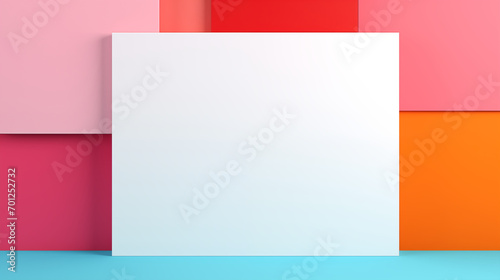 abstract colorful background with white frame canvas for text or picture