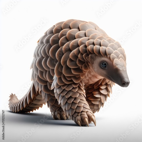 Pangolin, Pholidota, isolated White background