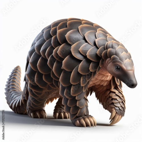 Pangolin, Pholidota, isolated White background