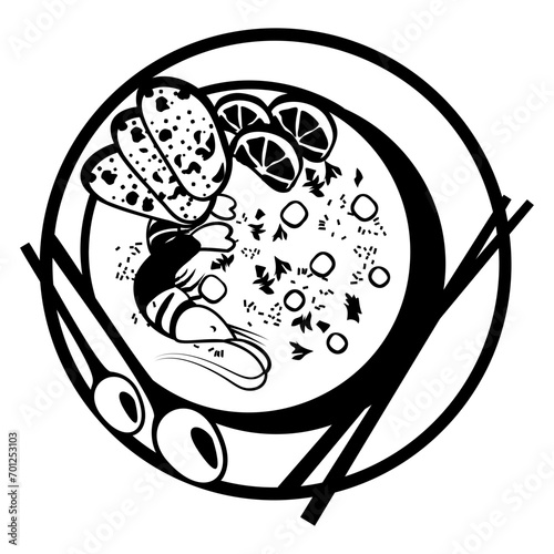 Chowder thick soup vector icon design, delicious food symbol, authentic local dishes sign, domestic cuisine stock illustration, french lobster Bisque stew concept