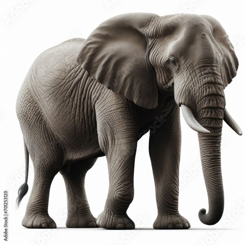 African elephant, elefante africano, Loxodonta Africana, pachyderm, isolated White background