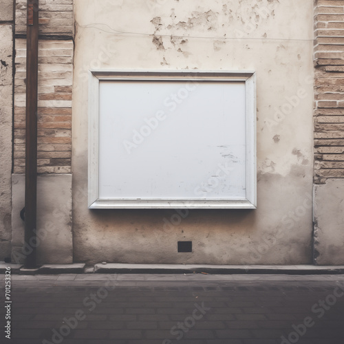 Blank billboard with copy space screen for your text message or promotional content, public information board on the street, advertising mock up indoors, empty poster in urban setting. generative ai