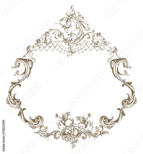 Antique vintage wedding monogram frame for crest illustration vector