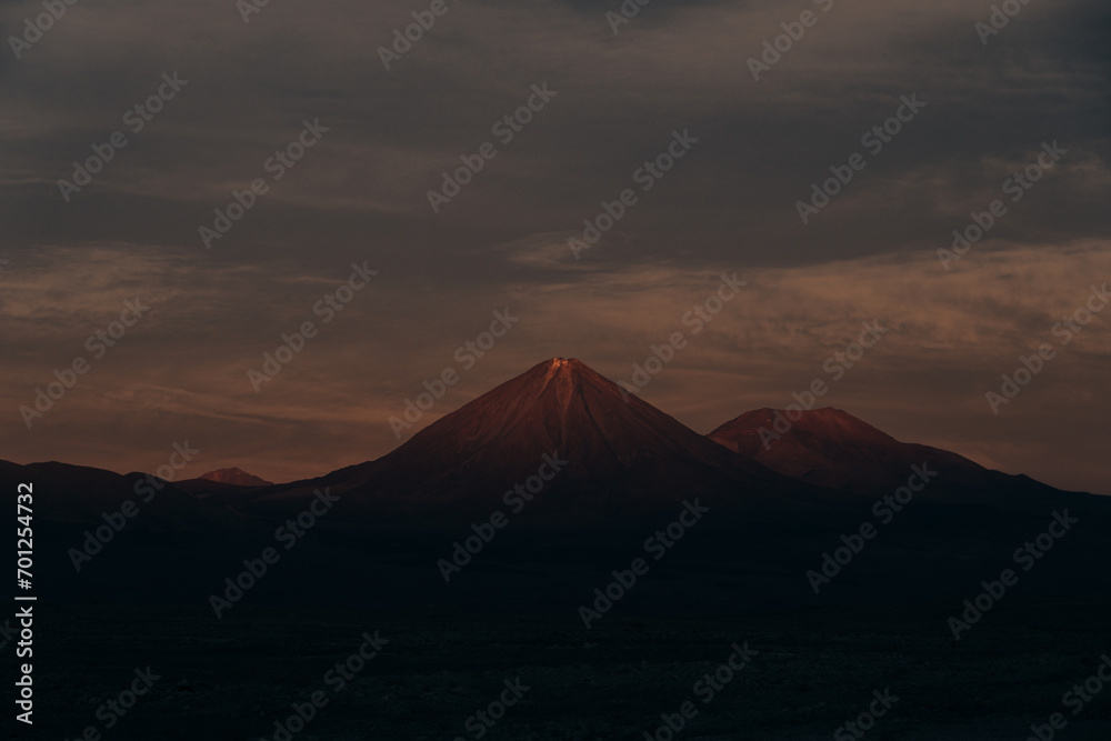 Atacama Desert Volcano during sunset, Chile