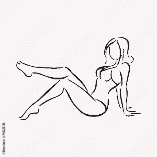 Free vector hand drawn sexy girl illustration.