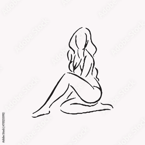 Free vector hand drawn sexy girl illustration.