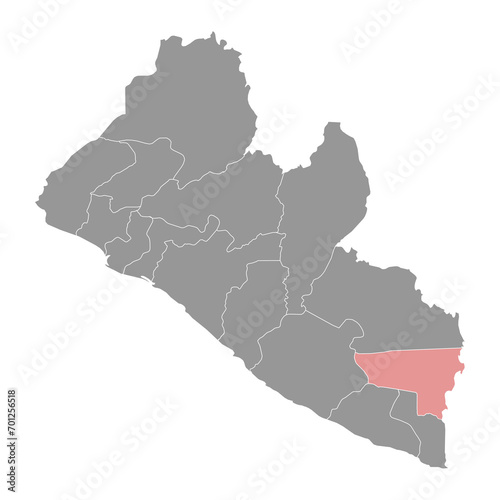 River Gee map  administrative division of Liberia. Vector illustration.