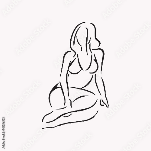 Free vector hand drawn sexy girl illustration.