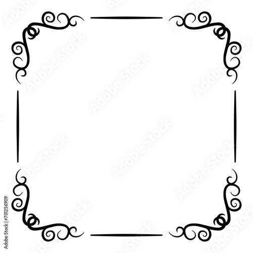 Vintage Floral Frame Border Lines Style