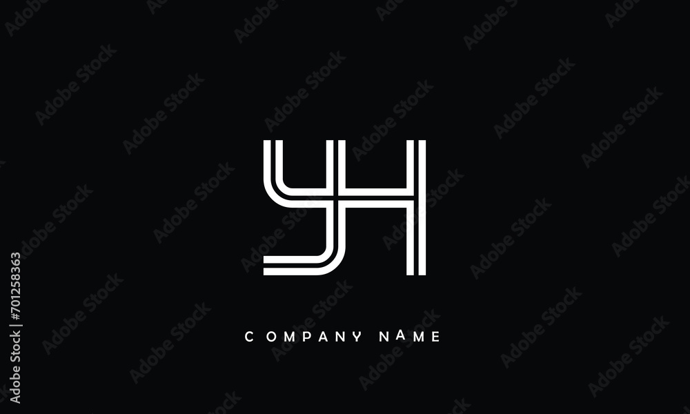 YH, HY, Y, H Abstract Letters Logo Monogram