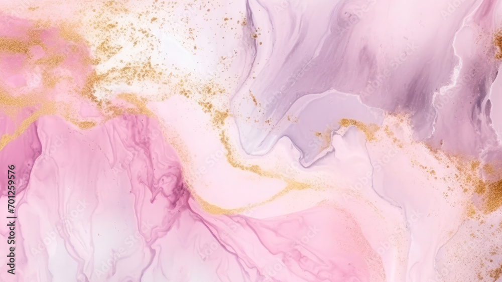 Luxury abstract fluid art painting background alcohol ink technique. Luxury colourful pink gold marble texture background for interior decoration. Abstract digital artwork