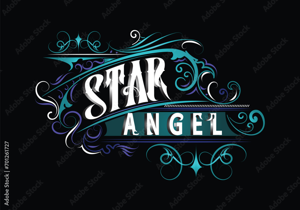Obraz premium STAR ANGEL lettering custom logo design
