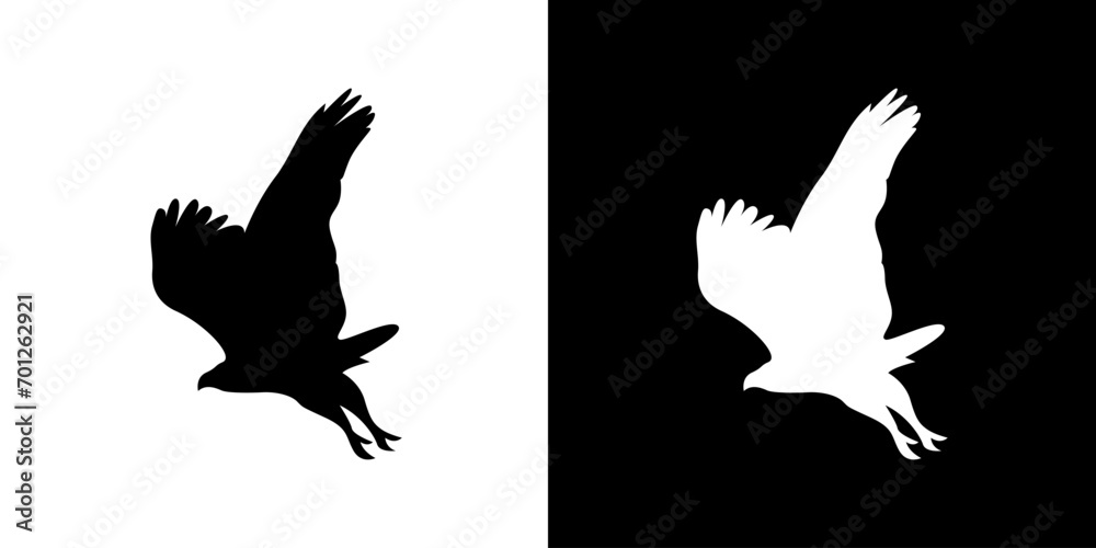 Fototapeta premium Silhouette eagle animal of black. Black icon animal