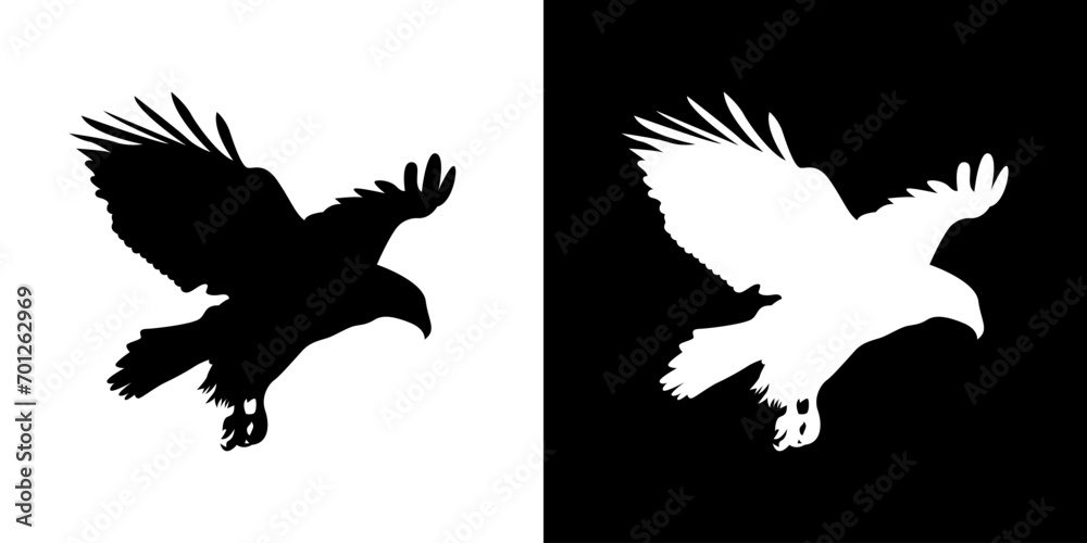Obraz premium Silhouette eagle animal of black. Black icon animal