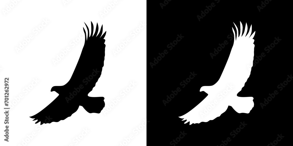 Obraz premium Silhouette eagle animal of black. Black icon animal