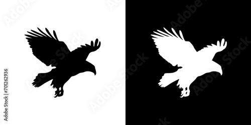 Silhouette eagle animal of black. Black icon animal