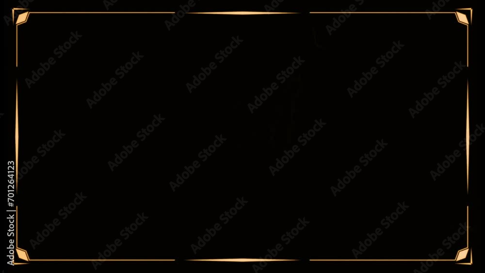 Recreating the vintage aesthetic with a golden retro frame. A golden frame designed in the style of classic silent cinema, featuring the characteristic shaking effect from vintage films. Retro.