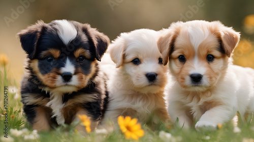 File type: JPG How to edit? avatar artcookstudio34.4k assetsA cute puppy sitting on green grass Group portrait of adorable puppies closeup photography Illustration