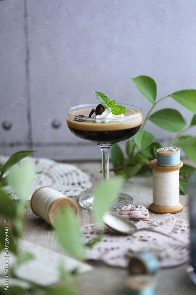 Fototapeta premium グラスに入ったコーヒーゼリー