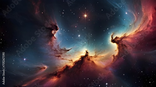 Colorful space galaxy cloud nebula. Stary night cosmos. Universe science astronomy. Supernova background wallpaper  Generative AI