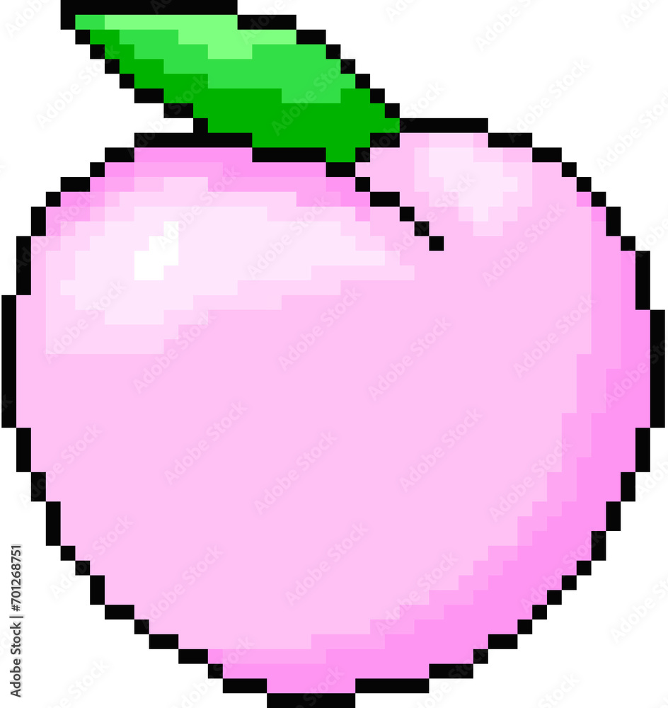 Fototapeta premium pixel art, peach, peach pixel art, peach dot art, peach dot picture, a peach