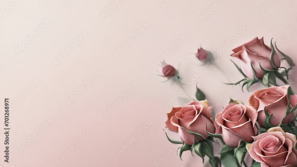 Background with pink roses and a copy space Background with pink roses and a copy space