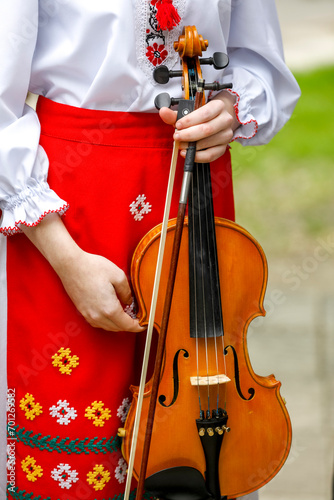 Young musician in a Chisinau park, Moldova