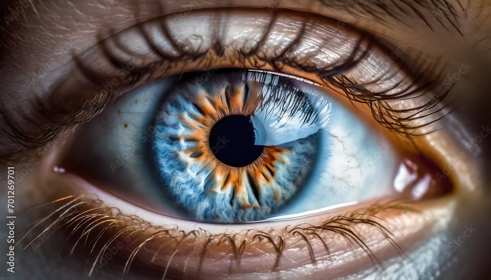 Closeup of Human Eye - Beautiful Iris and Patterns - Biology - Concept of Eye Laser Surgery - LASIK - Eye Medicial Procedure