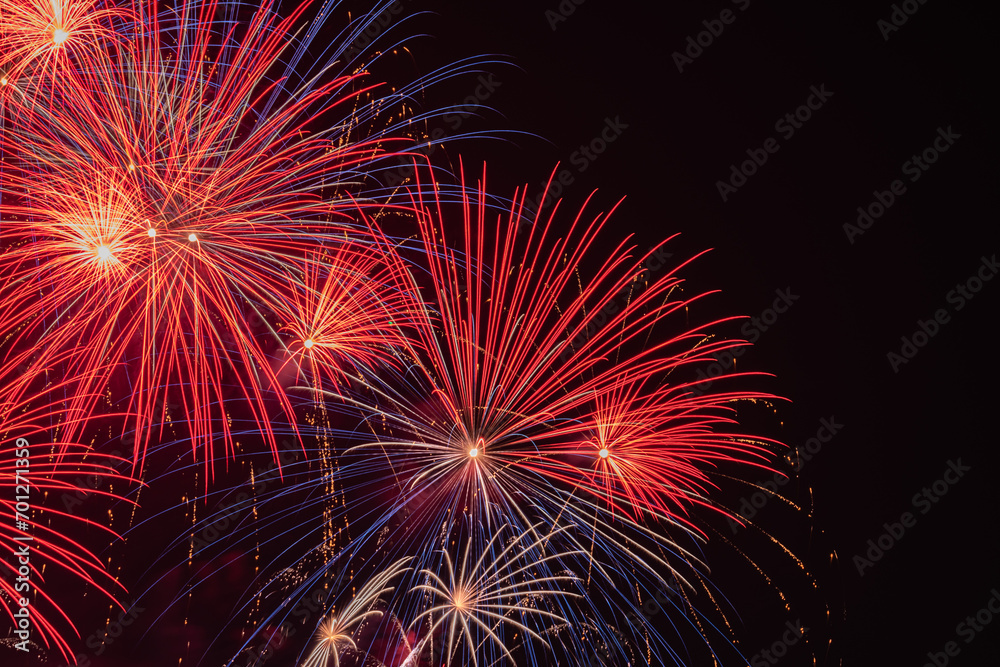 New Year Fireworks 2024 in Waikiki, Honolulu, Oahu, Hawaii