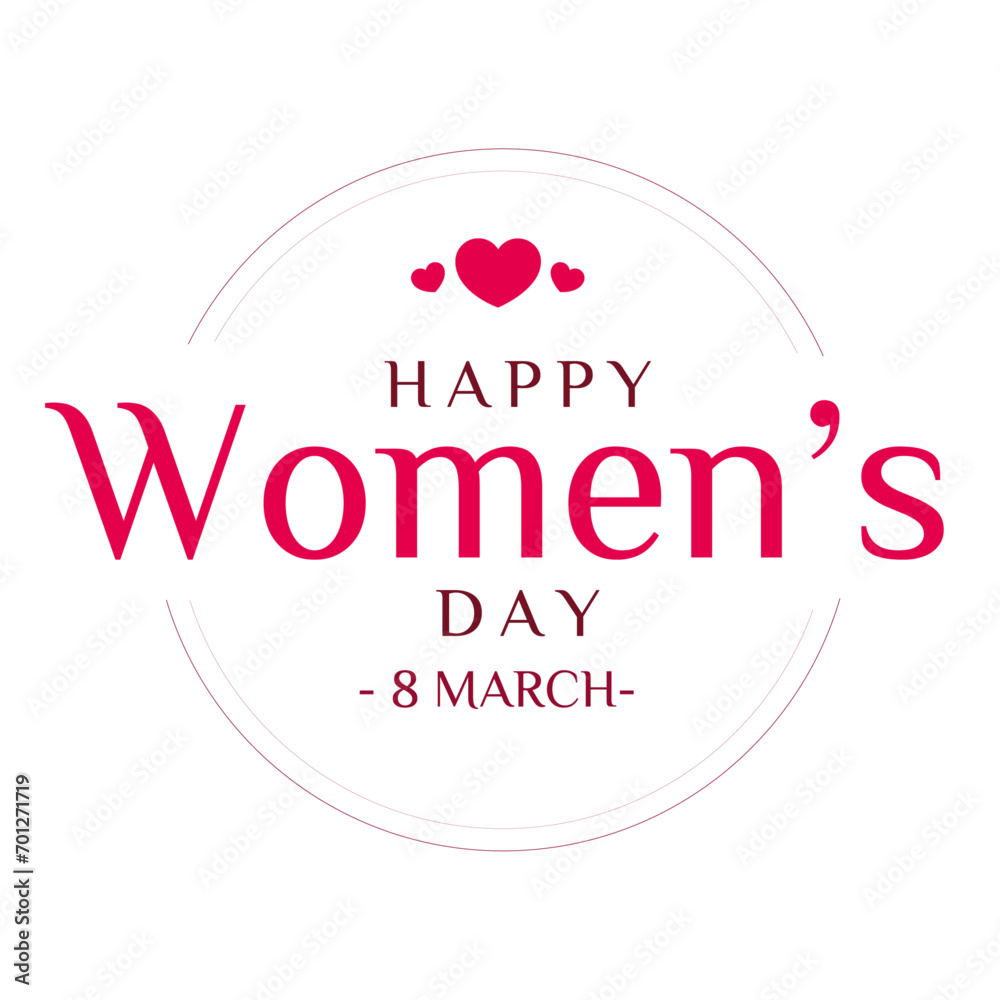 Women's Day lettering. text isolated for postcard, poster, banner design element. Happy Women's Day script calligraphy. Ready holiday lettering design.